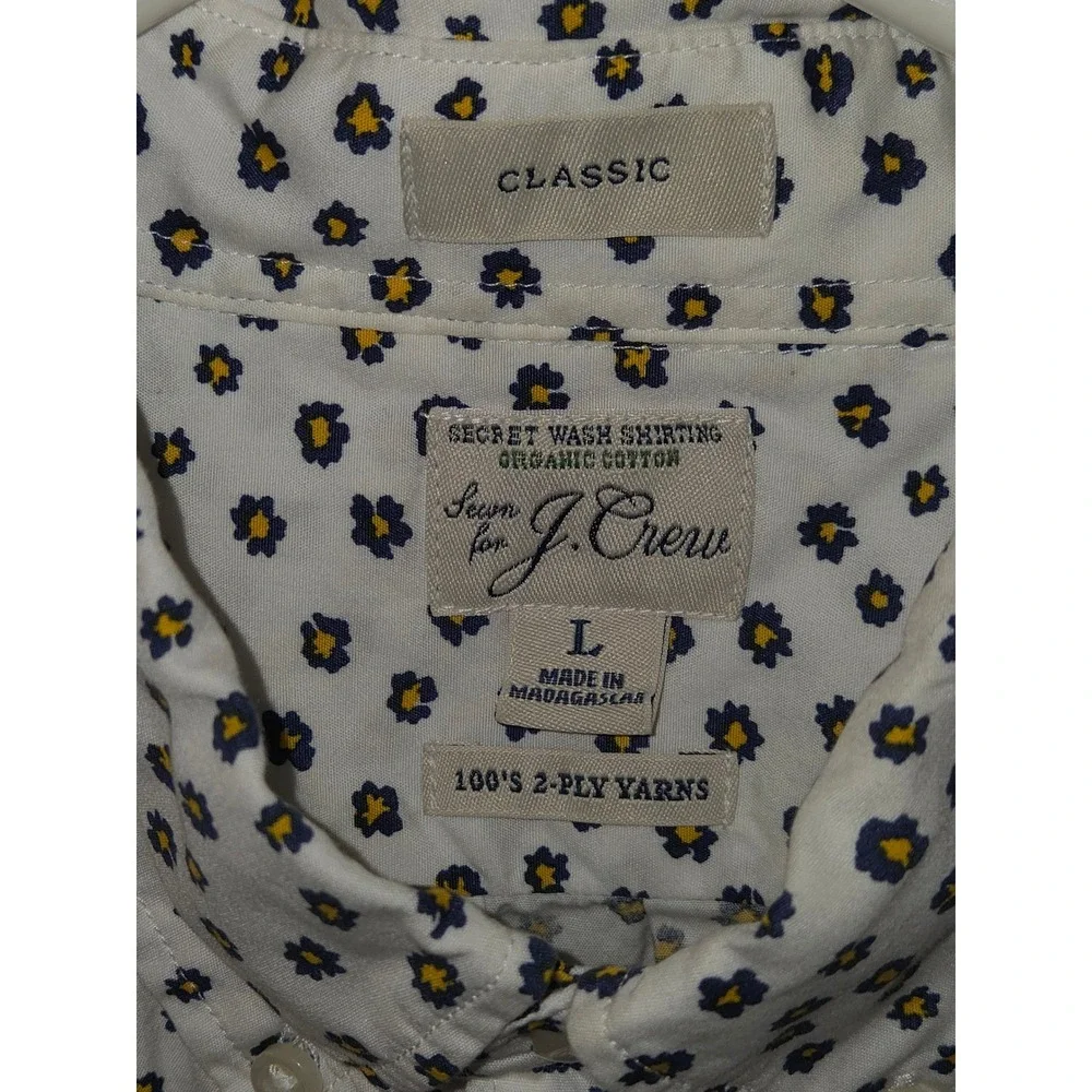 J.‎ Crew Classic Floral Print Short Sleeve Button Down Shirt Mens Large